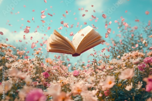 Books Floating in Spring

