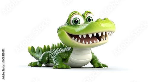 Cute Playful Alligator Illustration