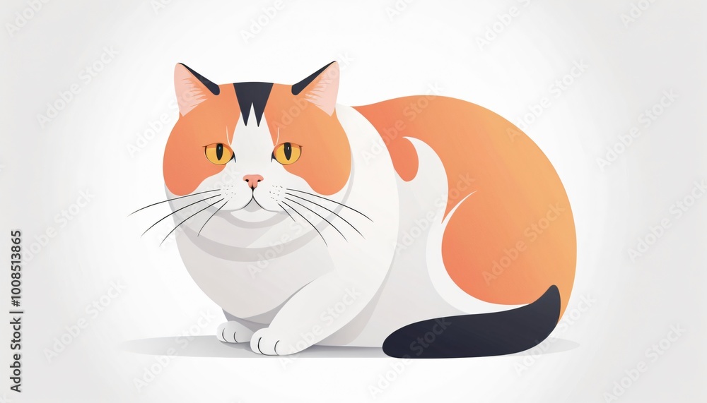 cute round fat cat illustration background cute round fat cat illustration background