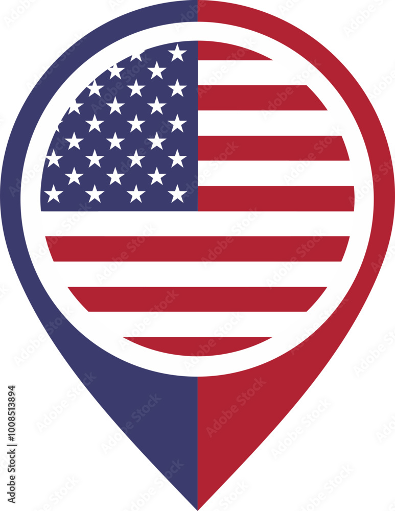 Map Icon Inside USA Flag Map Icon Inside USA Flag
