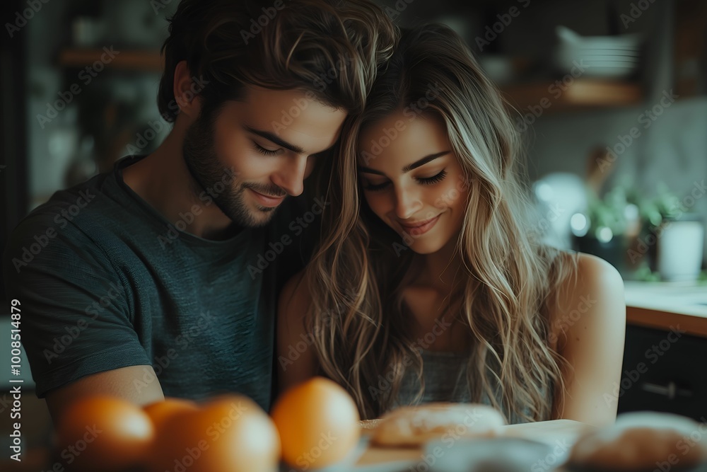 Intimate Couple's Moment in the Kitchen Intimate Couple's Moment in the Kitchen