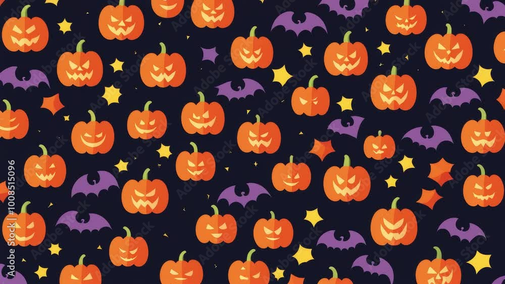 Stop-motion animation, background with pumpkins and bats of different sizes, abstract scary horror background for Halloween Stop-motion animation, background with pumpkins and bats of different sizes, abstract scary horror background for Halloween
