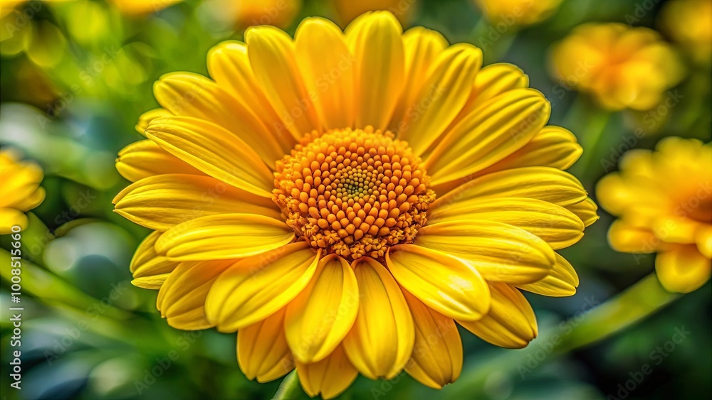 A vibrant yellow flower with delicate petals unfurls against a backdrop of green foliage, showcasing the intricate beauty of nature's artistry. A vibrant yellow flower with delicate petals unfurls against a backdrop of green foliage, showcasing the intricate beauty of nature's artistry.