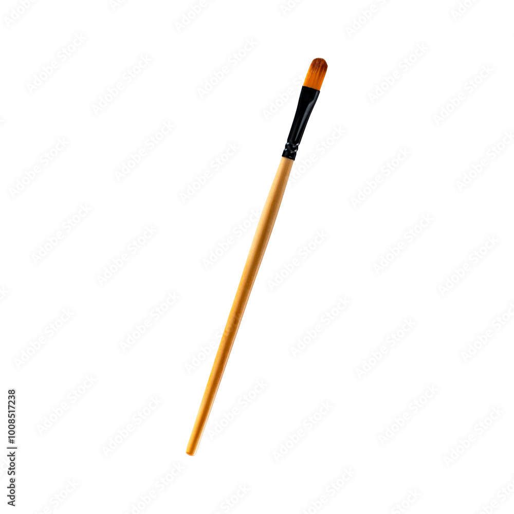 Nylon art brush in the shape of a tongue, isolate on a white background. Nylon art brush in the shape of a tongue, isolate on a white background.