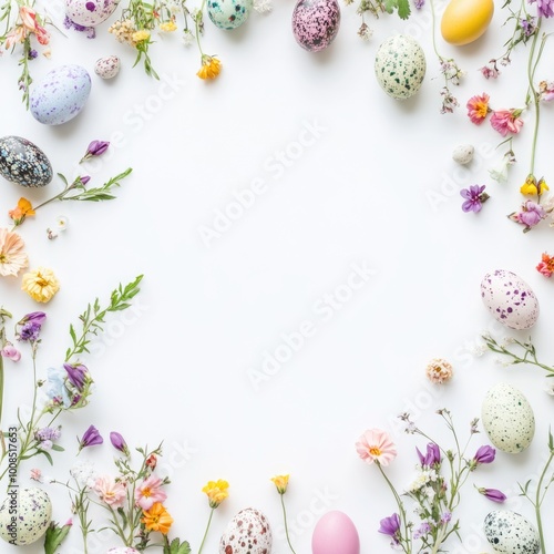 Easter frame design for a banner with copy space.