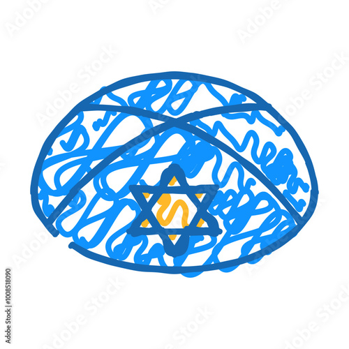 kippah yarmulke jewish doodle icon sketch vector. kippah yarmulke jewish sign. isolated symbol illustration