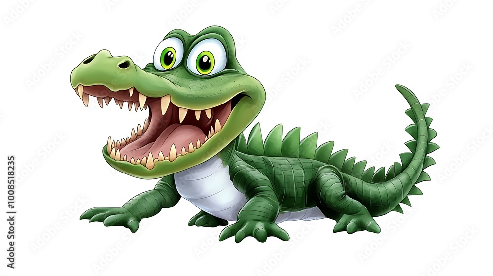 Obraz premium Cute Playful Crocodile Illustration