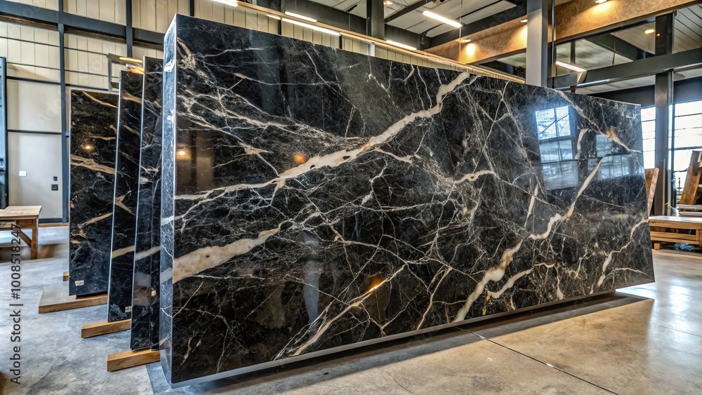 Luxurious polished black marble slab featuring natural dark tones, perfect for enhancing interior design projects, Luxurious polished black marble slab featuring natural dark tones, perfect for enhancing interior design projects,