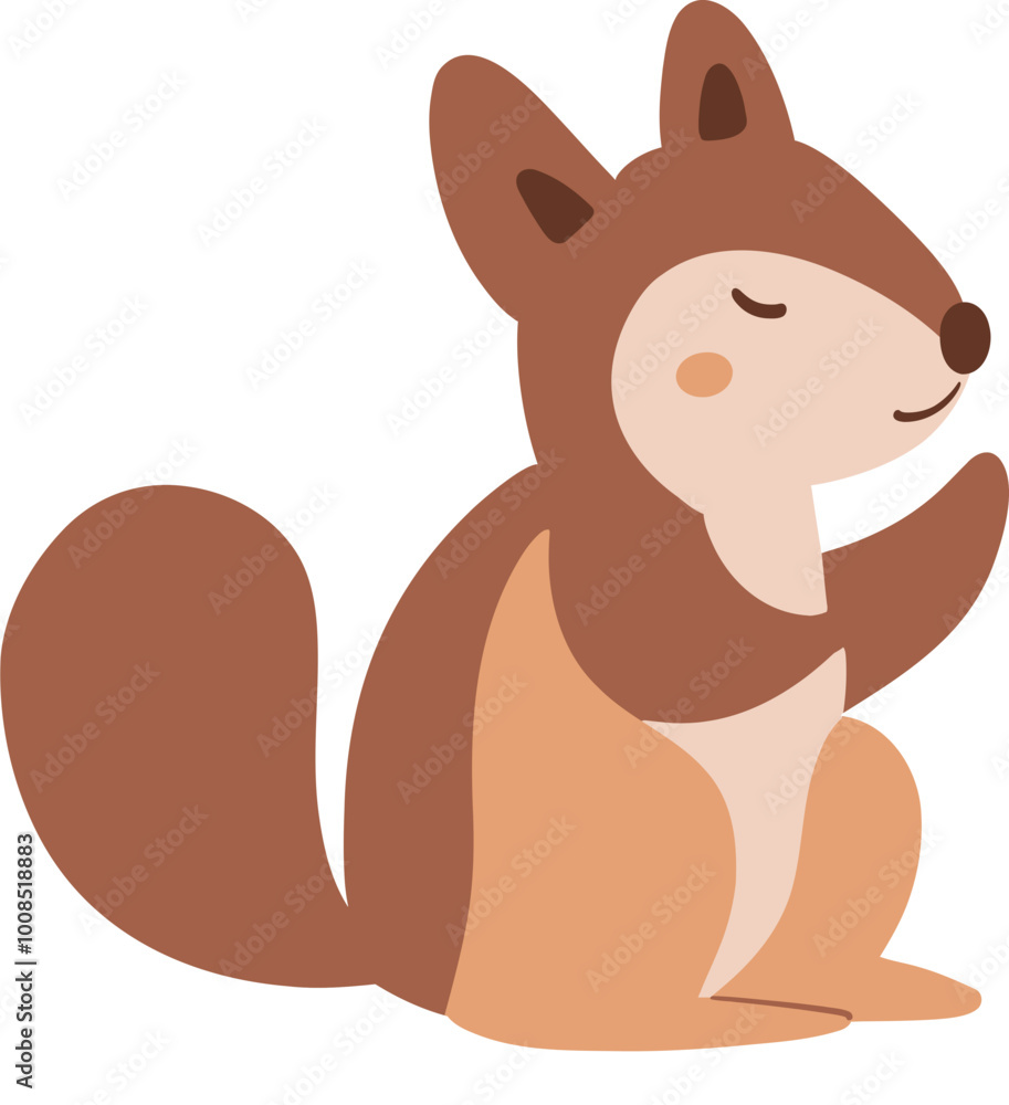 Obraz premium Hand Drawn Squirrel Camping Illustration