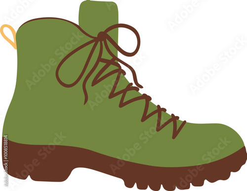 Hand Drawn Hiking Boot Camping Illustration