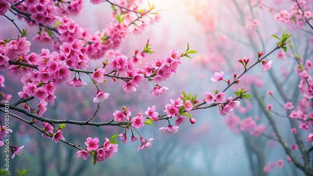 Delicate pink blossoms in a soft, ethereal glow, their petals unfurling in a gentle breeze, a delicate symphony of nature's beauty. Delicate pink blossoms in a soft, ethereal glow, their petals unfurling in a gentle breeze, a delicate symphony of nature's beauty.