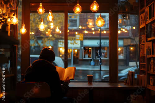 person in cozy cafe
