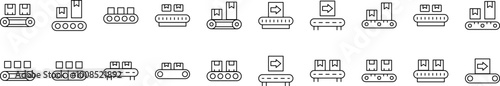 Baggage and Parcel Transportation Thin Icons Collection. Editable Stroke. Suitable for Web Sites, Books, Cards, Apps