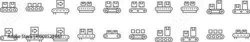 Baggage and Parcel Transportation Icon Set for UI, Placards, Books, Apps. Editable Stroke. Suitable for Web Sites, Books, Cards, Apps