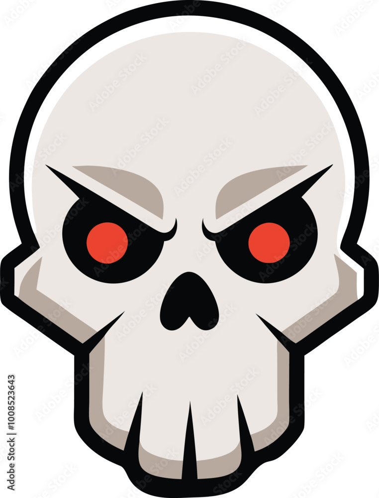 Skull Cartoon Vector Icon Illustration. Flat Cartoon Style. Skull Cartoon Vector Icon Illustration. Flat Cartoon Style.