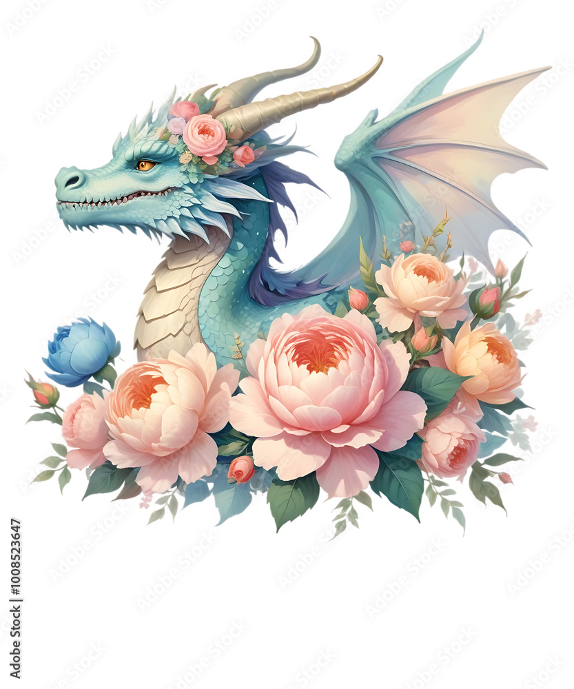 Fototapeta premium Flower Animal Clipart Vector Illustration