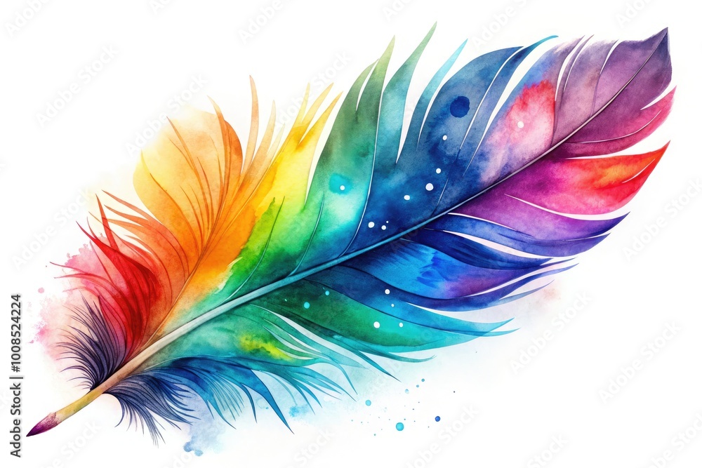 Elegant Watercolor Feather Design with Soft Hues Perfect for Creative Projects and Artistic Themes Elegant Watercolor Feather Design with Soft Hues Perfect for Creative Projects and Artistic Themes
