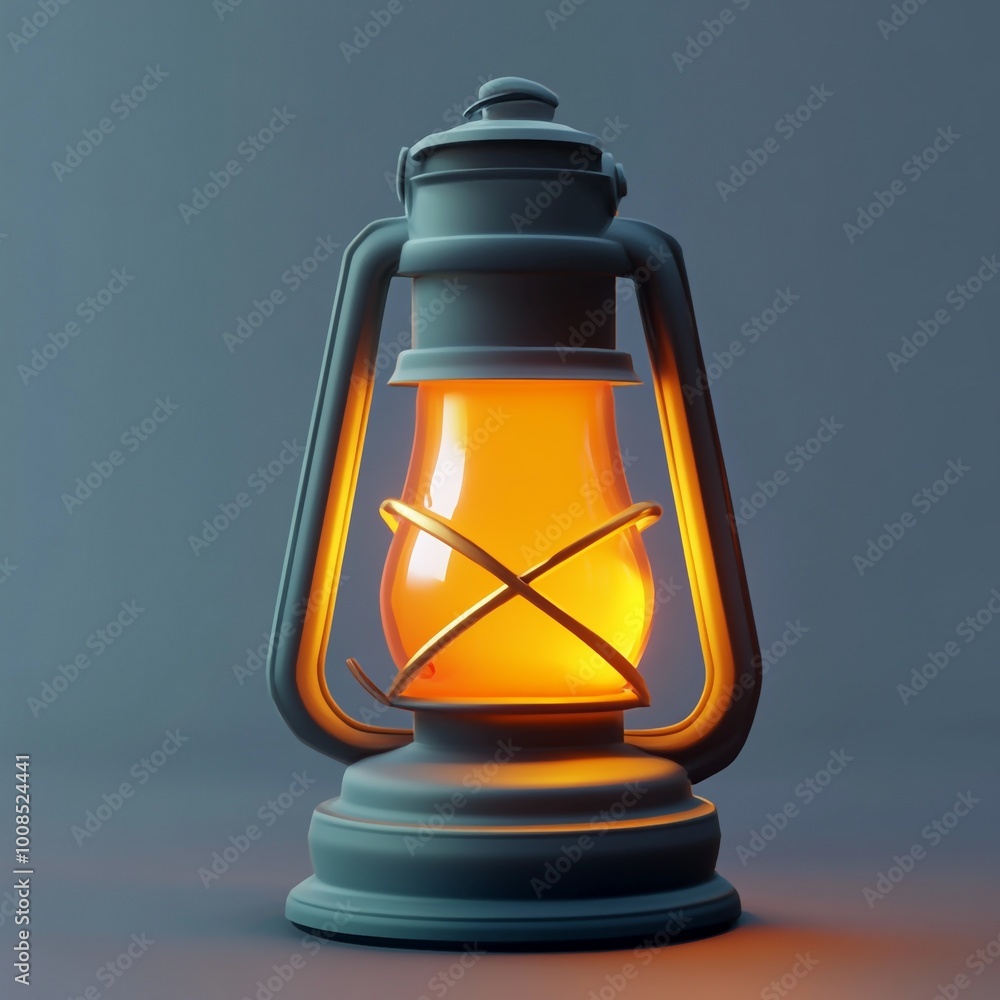 3D Camping Lantern Icon: Bright Light for Outdoor Adventures Illustration Logo 3D Camping Lantern Icon: Bright Light for Outdoor Adventures Illustration Logo