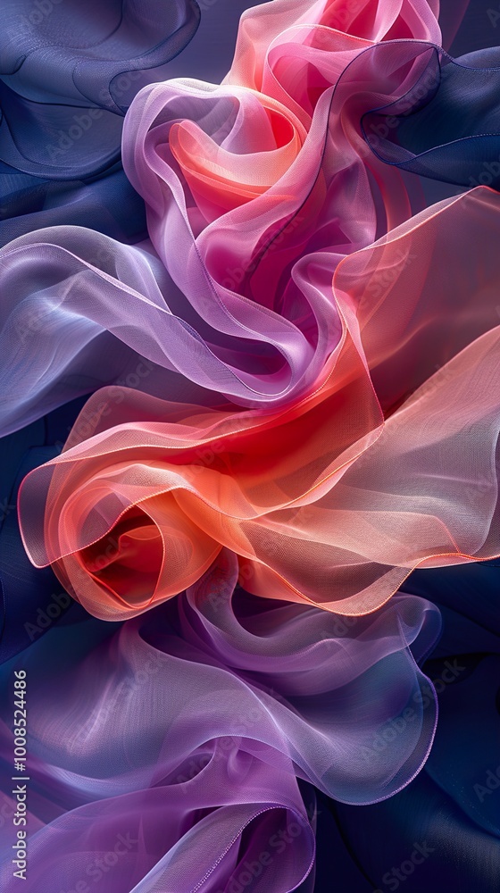 Abstract Fabric Drapes in Vibrant Colors Abstract Fabric Drapes in Vibrant Colors