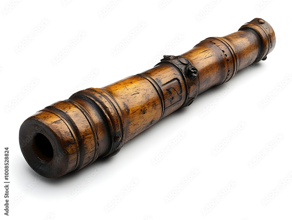 a wooden telescope on a white background
a wooden telescope on a white background