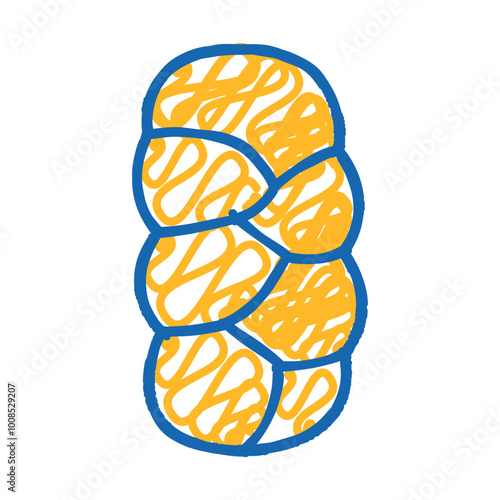 challah bread jewish doodle icon sketch vector. challah bread jewish sign. isolated symbol illustration