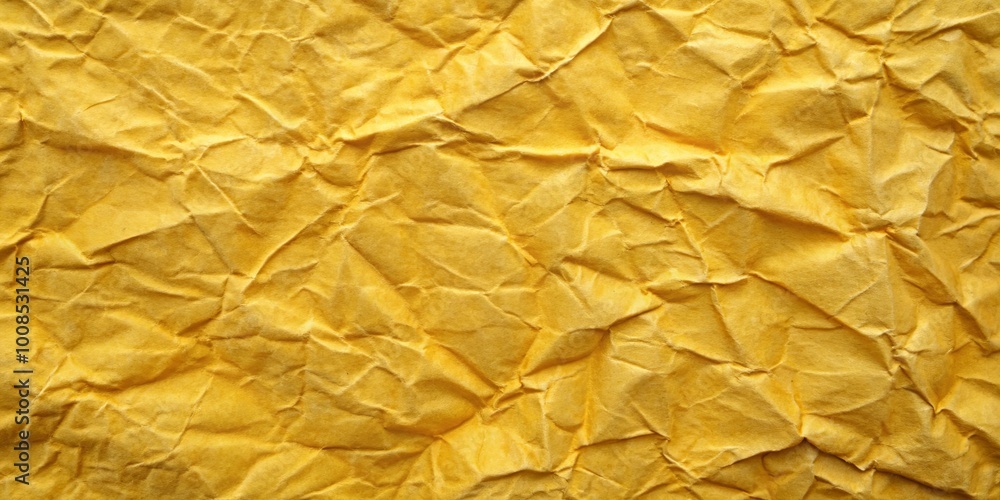 A textured surface of crumpled yellow paper, a visual depiction of the fragility and malleability of our world A textured surface of crumpled yellow paper, a visual depiction of the fragility and malleability of our world