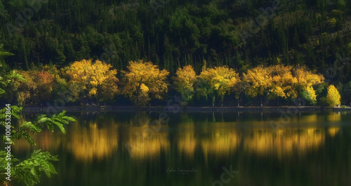 reflection in the lake of kastoria