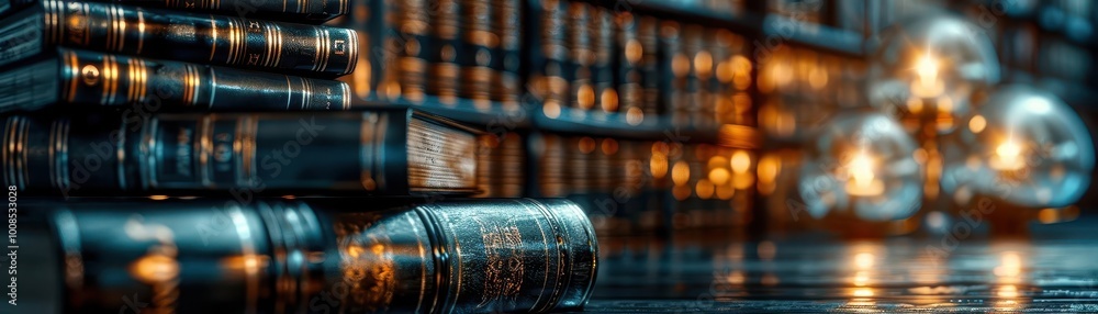 Quiet library with rows of books, cozy and inviting, Urban, Soft tones, Photograph, Literary retreat