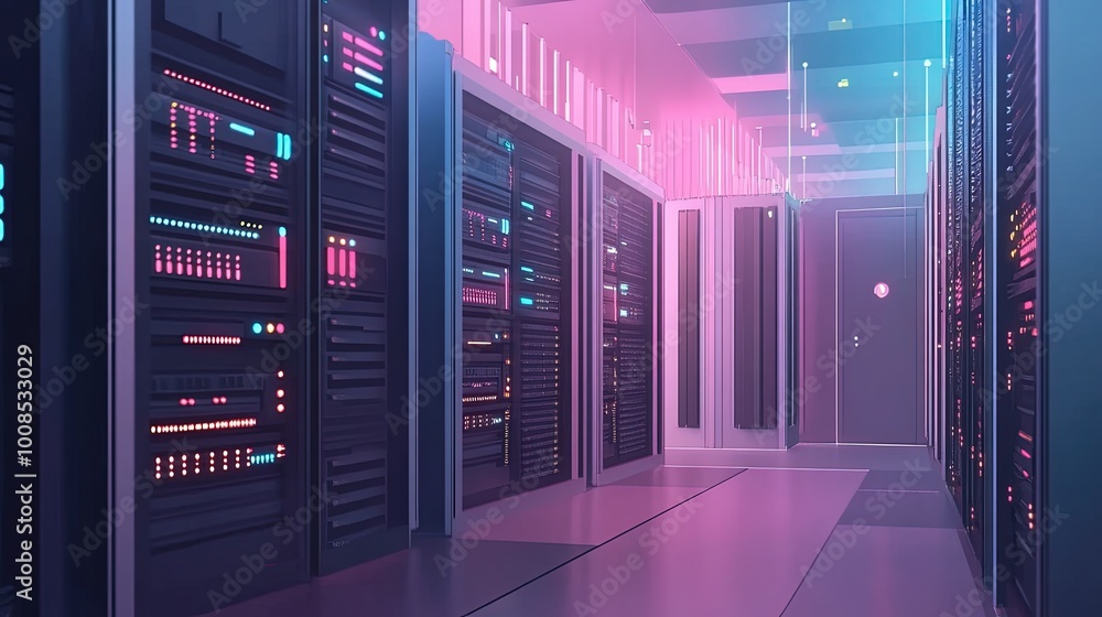 datacenter in server control room datacenter in server control room