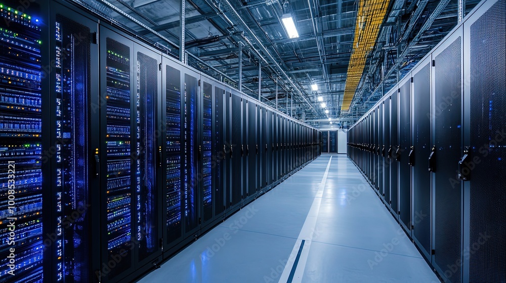 datacenter in server control room datacenter in server control room