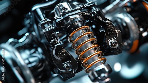 Close-Up of a Car's Suspension System