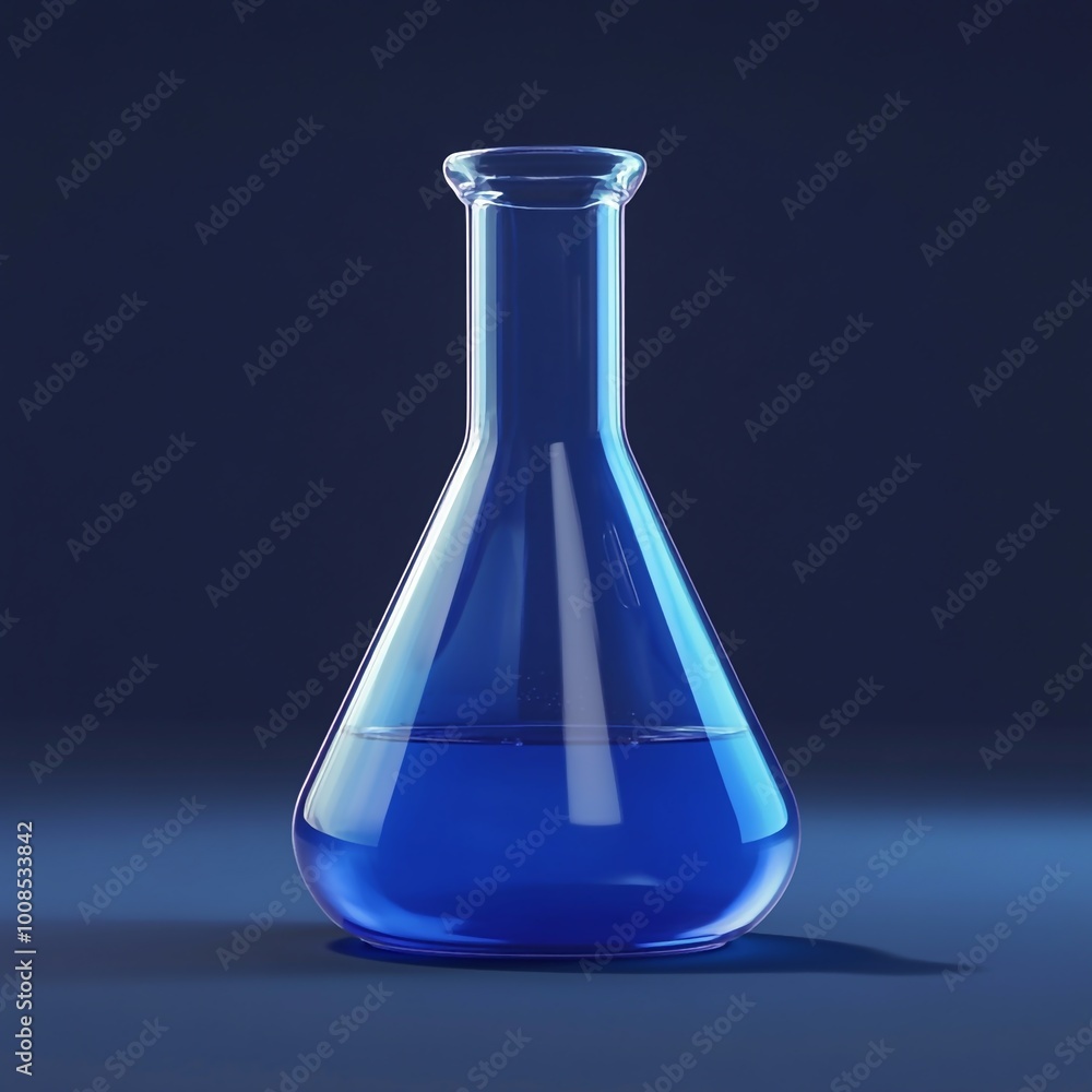 3D Erlenmeyer Flask Icon: Essential Laboratory Glassware Illustration Logo 3D Erlenmeyer Flask Icon: Essential Laboratory Glassware Illustration Logo