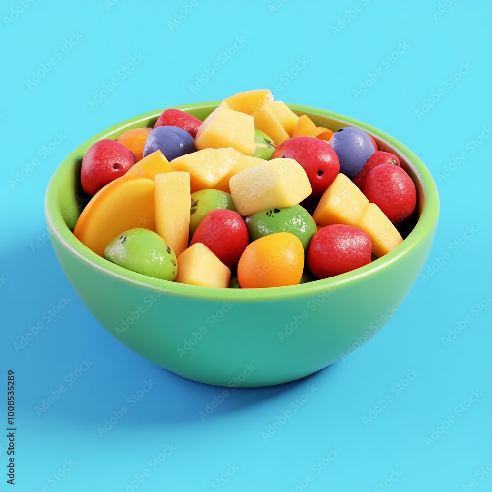 3D Fruit Salad Icon: Healthy and Colorful Fruit Mix Illustration Logo 3D Fruit Salad Icon: Healthy and Colorful Fruit Mix Illustration Logo