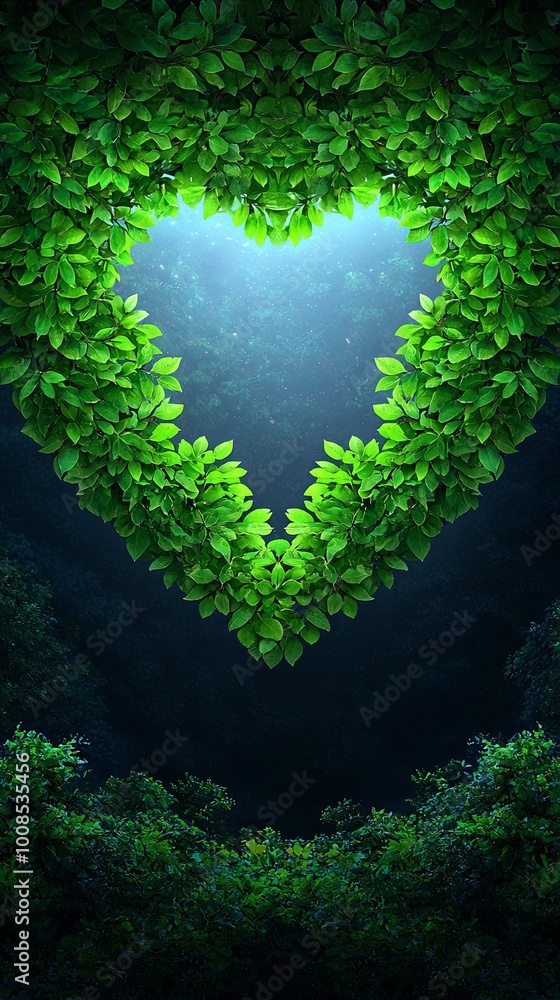 Heart-Shaped Tree in Lush Greenery Heart-Shaped Tree in Lush Greenery