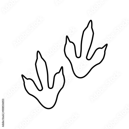 Dinosaur Track vector icon. Dinosaur Footprints illustration sign. trace symbol or logo.