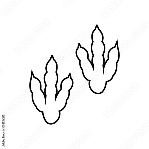 Dinosaur Track vector icon. Dinosaur Footprints illustration sign. trace symbol or logo.