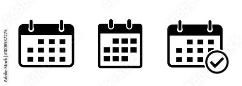 Calendar vector icons. Calendar icon set. Calender symbol. Calendar planner icon collection.