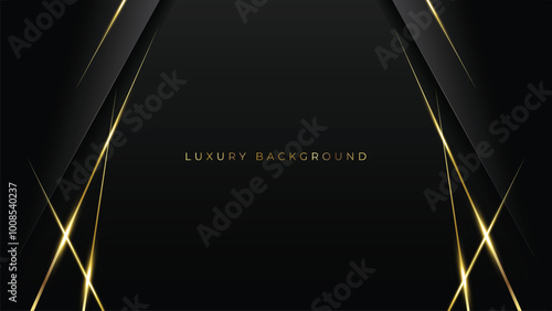 The splendor of luxury black gold poster on abstract background with dynamic stock illustration