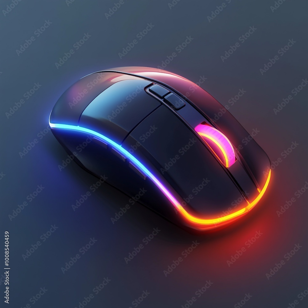3D Gaming Mouse Icon: Precision Device for Gamers Illustration Logo 3D Gaming Mouse Icon: Precision Device for Gamers Illustration Logo