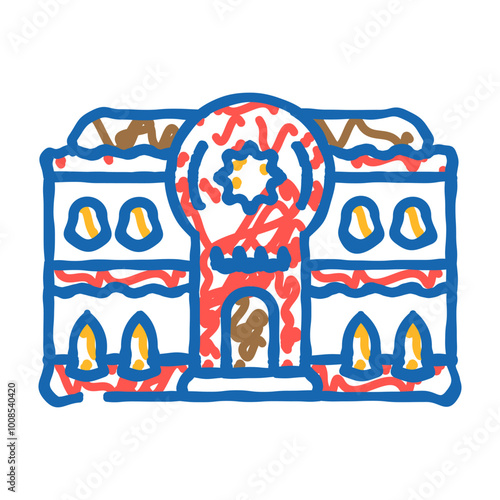 synagogue building jewish doodle icon sketch vector. synagogue building jewish sign. isolated symbol illustration