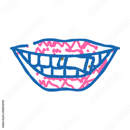 snus nicotine mouth doodle icon sketch vector. snus nicotine mouth sign. isolated symbol illustration