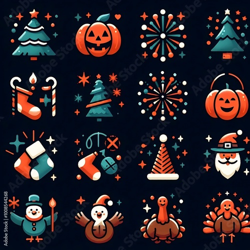 Halloween and Christmas Icons