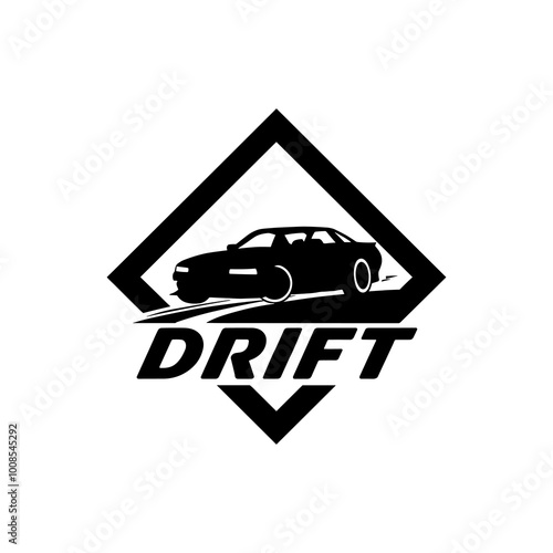 Stylized Drift Car Logo Design