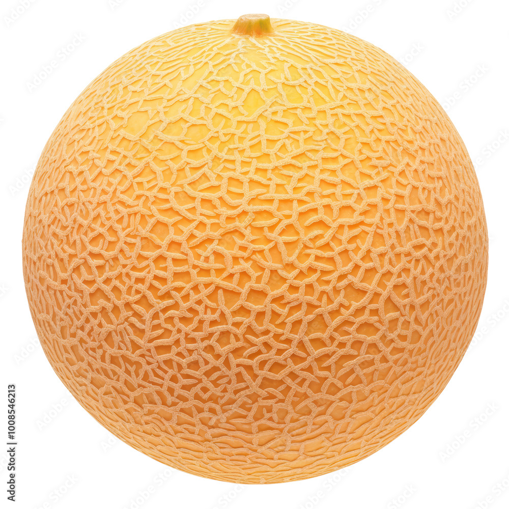 Fresh Melon with Unique Texture and Coloration cutout on a transparent isolated background. Fresh Melon with Unique Texture and Coloration cutout on a transparent isolated background.