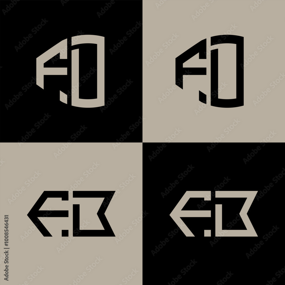 FD polygon, circle, hexagon, flat and simple letter logo set in one artboard. FD minimalist and classic logo. FD polygon, circle, hexagon, flat and simple letter logo set in one artboard. FD minimalist and classic logo.