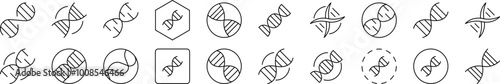 DNA Pack of Thin Icons. Editable Stroke. Suitable for Web Sites, Books, Cards, Apps