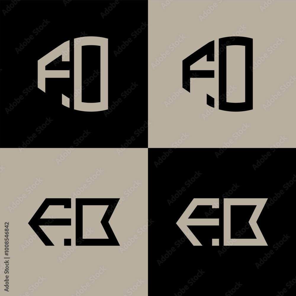 FO polygon, circle, hexagon, flat and simple letter logo set in one artboard. FO minimalist and classic logo. FO polygon, circle, hexagon, flat and simple letter logo set in one artboard. FO minimalist and classic logo.