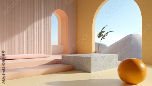 Organic and Calming Spa Space Interior Design Concept photo