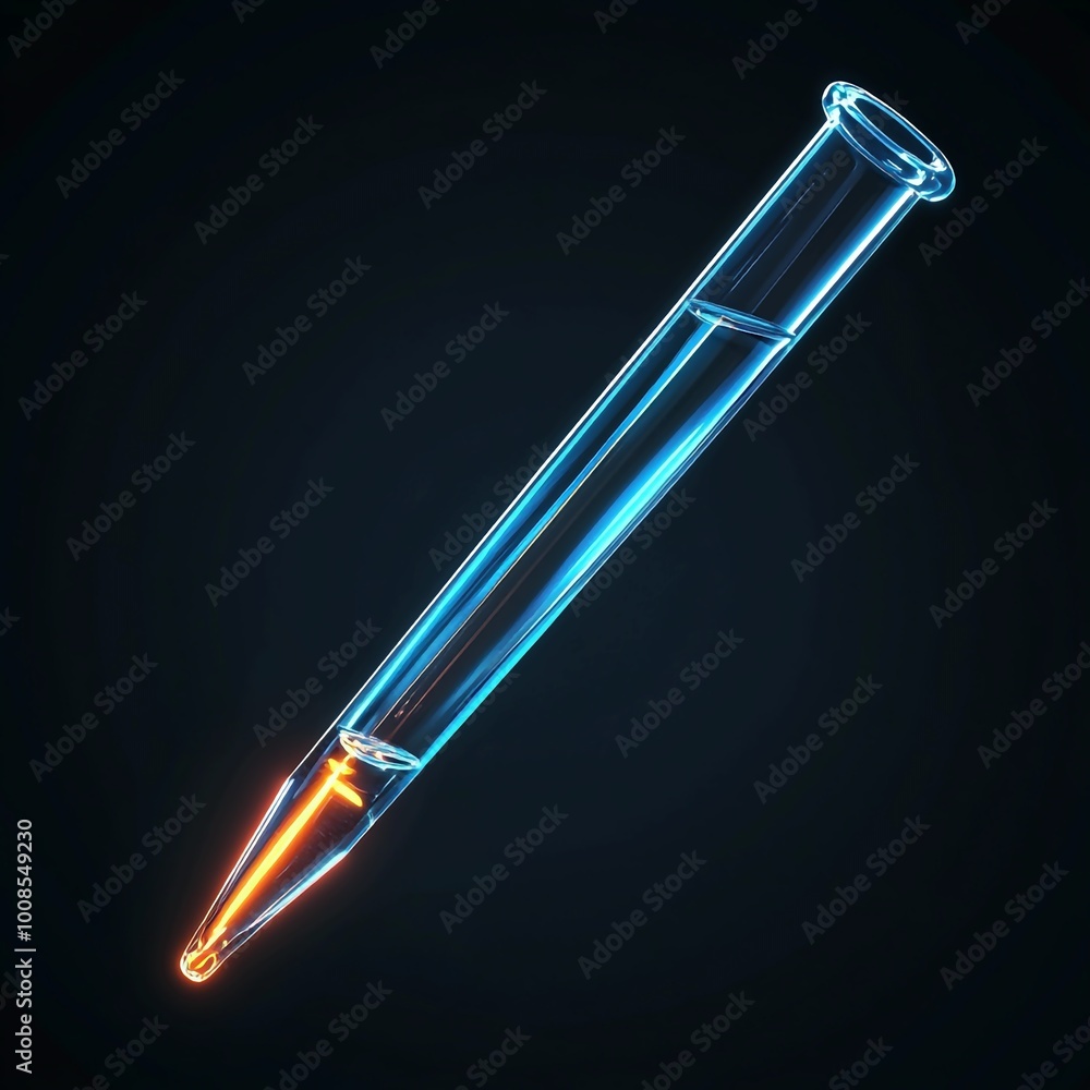 Naklejka premium 3D Lab Pipette Icon: Precision Liquid Transfer Tool Illustration Logo
