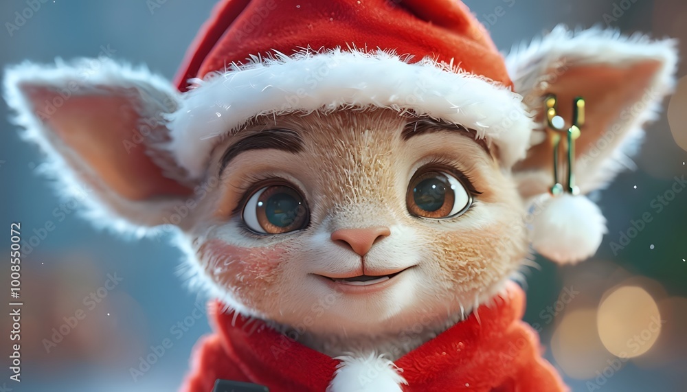 Cute animals for Christmas. Generative AI. Cute animals for Christmas. Generative AI.